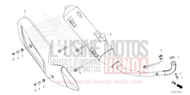 EXHAUST MUFFLER for Forza 125 MAT CARNELIAN RED METALLIC (R384) from 2021